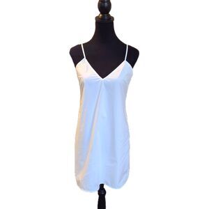 Derek Lam 10 Crosby | White Cotton V-Neck Mini A-Line Slip Dress, Size 4, EUC